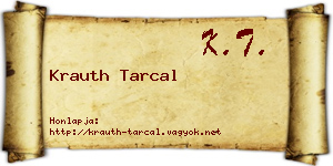 Krauth Tarcal névjegykártya